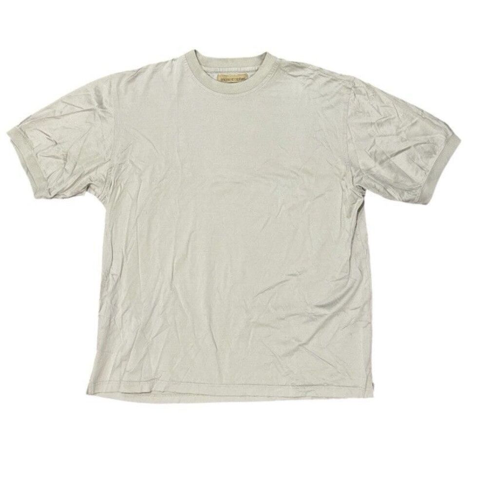 Tricots St Raphael Mercerized Cotton T Shirt Sz L Beige Short Sleeve Luxury Knit